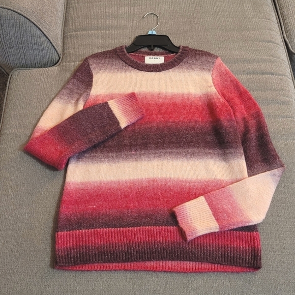 Old Navy Cozy Casual Ombre Pink Textured Nylon Blend Pullover Sweater Small - Picture 1 of 6